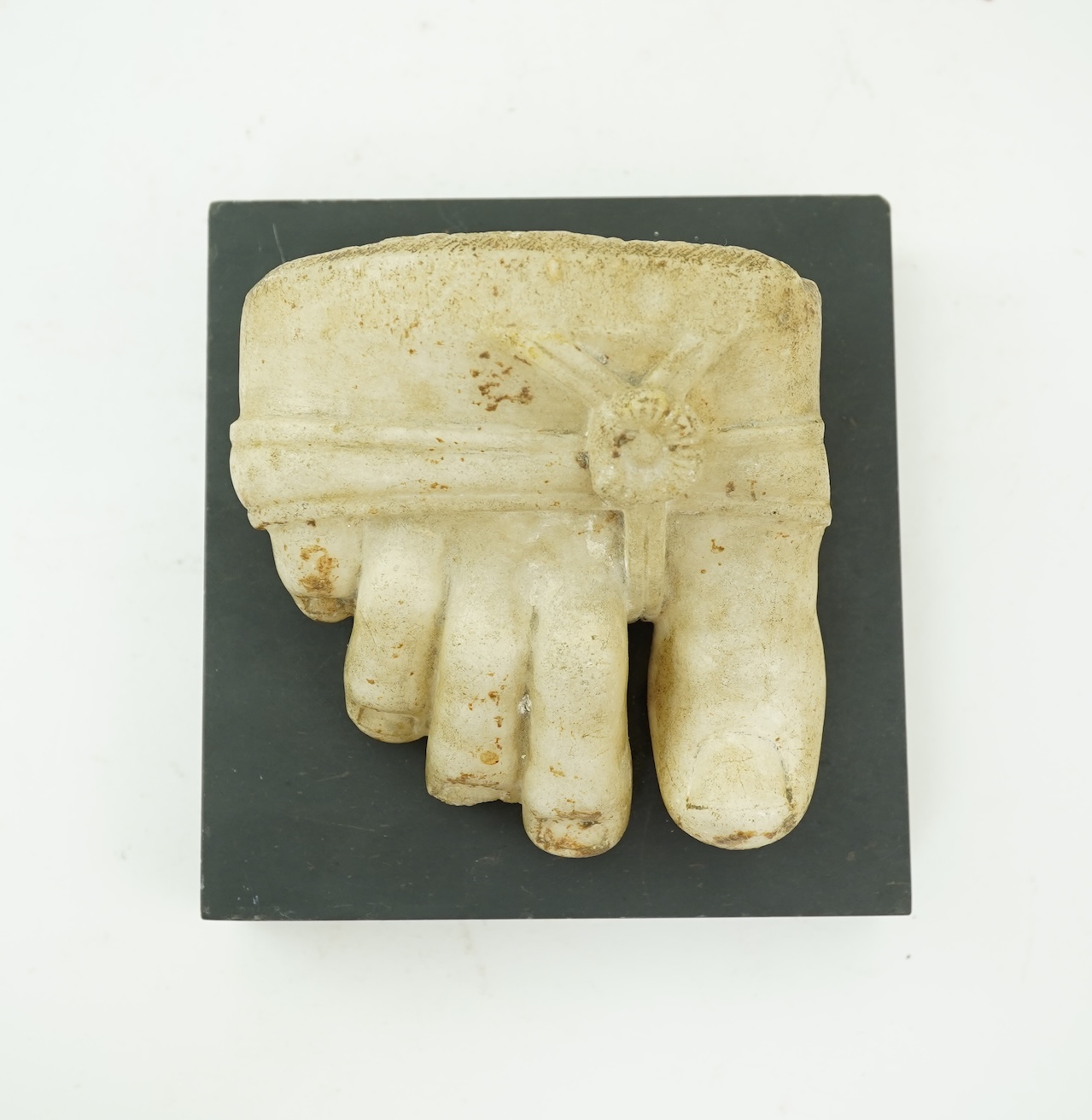 A Roman marble foot fragment, probably 2nd century AD